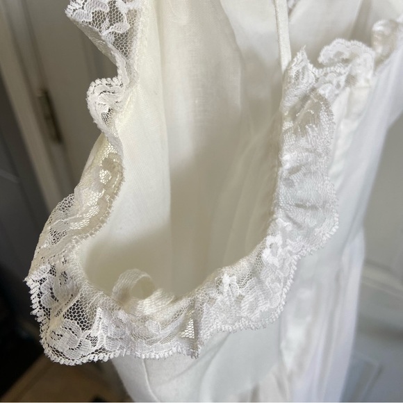Vintage Candi Jones Lace Cottage Slip Dress Embroidered Prairie Floral Size 7 - Picture 13 of 14